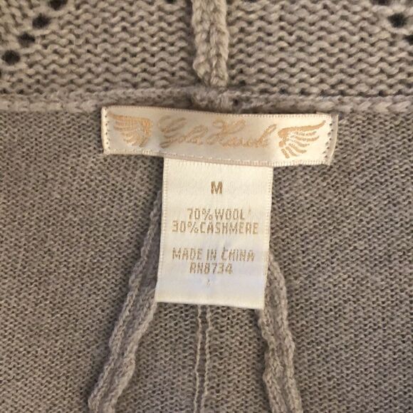 Gold Hawk Wool and Cashmere Sweater Size M Lagenlook, Beigecore, Old Money - Picture 9 of 16